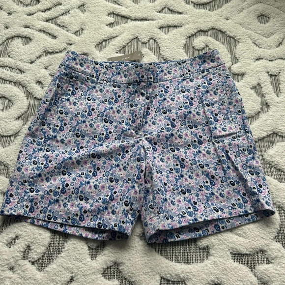 NWT J. Crew Floral Purple Blue Print Stretch 16” Chino Shorts | 10 - Picture 2 of 8